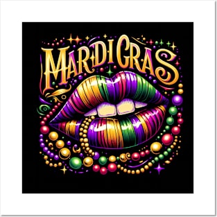 Mardi Gras Lips Posters and Art